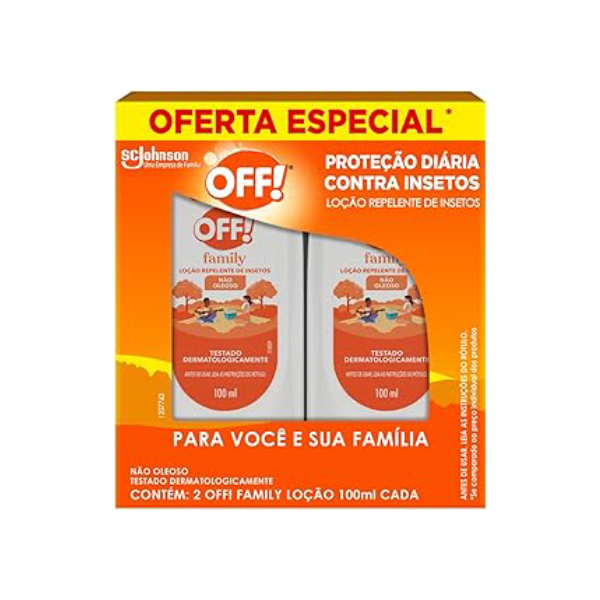OFF! Family Repelente de Insetos, Proteção por até 4h, 2 Unidades de 100ml