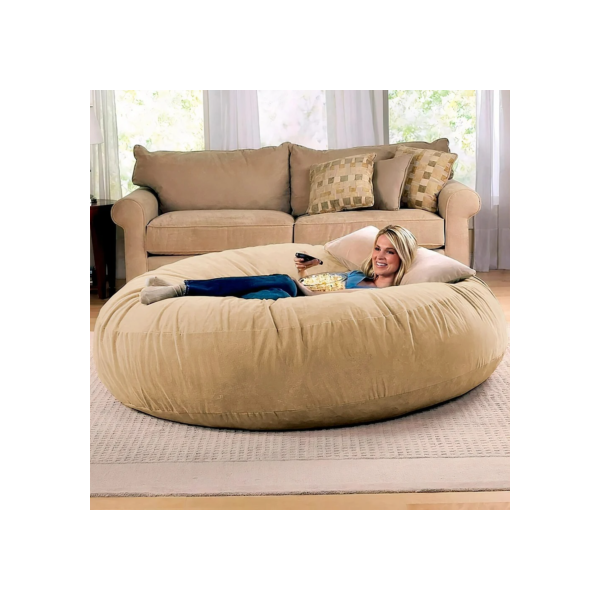 Puff Gigante Redondo140x20 Sem Enchimento Suede Premium Linha Gold