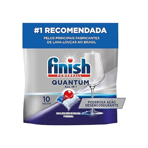 Detergente para Lava Louças em tabletes Finish Quantum All in 1 com 10 unidades