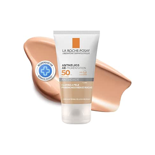 La Roche-Posay, Protetor Solar Anti-Idade com Ácido Hialurônico, Cor Clara, Textura Gel Creme, FPS50, 40g