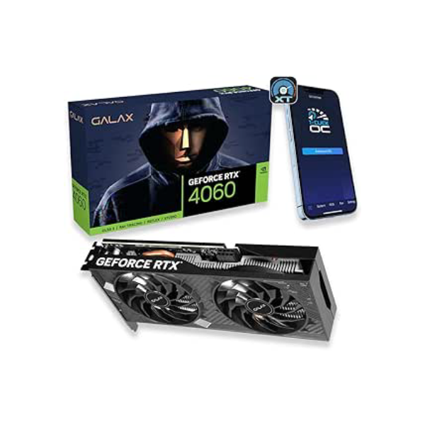 Placa de Vídeo Galax Geforce Rtx 4060 1-click Oc 2x V2, 8gb, Gddr6, 128bits - 46nsl8md9nxv