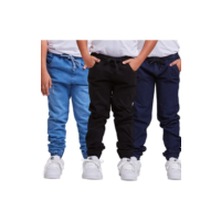Kit 3 Calça Jeans Jogger Menino Infantil Juvenil 2 Ao 8