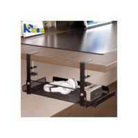 Bandeja de gerenciamento de cabos sob a mesa, sem broca, organizador de cabos de mesa de aço, bandeja de gerenciamento de cabos, prateleira de armazenamento