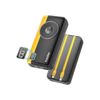 Power Bank 20000mAh, Basike Carregador Portátil 2 Saídas USB-A(até 22.5W) + Tipo-C(até 22.5W) com Cabo, Carregamento Rápido, Led Indicador de Bateria Proteção Inteligente (Preto)