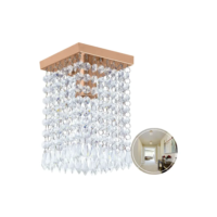 Lustre Clearcrilic Aurora De Cristal Acrilico Quadrado Cobre