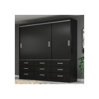 Guarda-Roupa Casal Isabela 3 PT 9 GV Preto