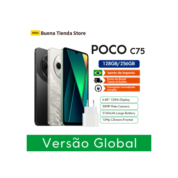 Poco c75 versão global helio G81-Ultra xiaomi hyperos 50mp ai câmera dupla 5160mah bateria nfc 6.88 ''120hz display