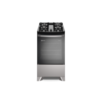 Fogão 4 bocas Electrolux Prata Efficient com Mesa de Vidro, Tripla Chama e VaporBake (FE4GS)