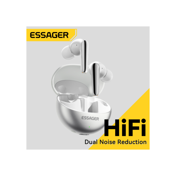 Essager-Auscultadores Bluetooth 5.3 Sem Fio, Cancelamento Duplo de Ruído, Fones De Ouvido Com Microfone, Hi Fi Stereo Sound Fones De Ouvido