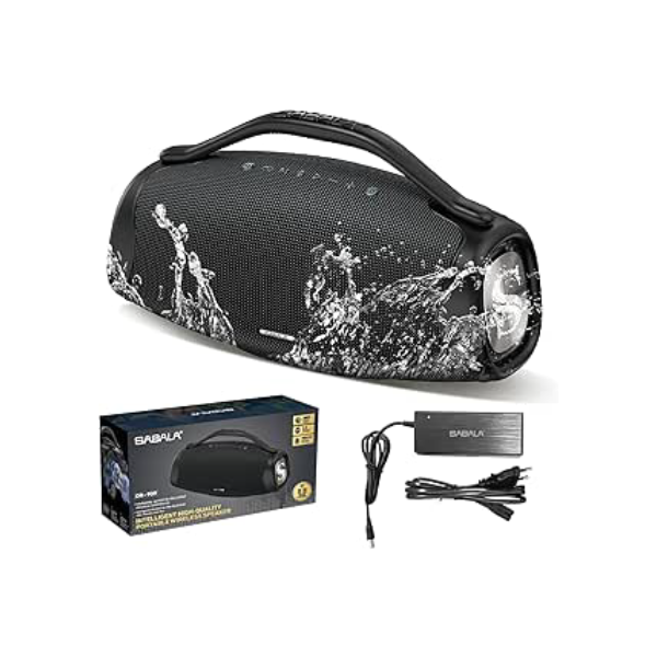 Caixa de Som Bluetooth SABALA DR-909 Boombox,39000mAh 200W Bluetooth 5.3, 36H IPX6 TWS, Portátil, USB Powerbank (Preto)