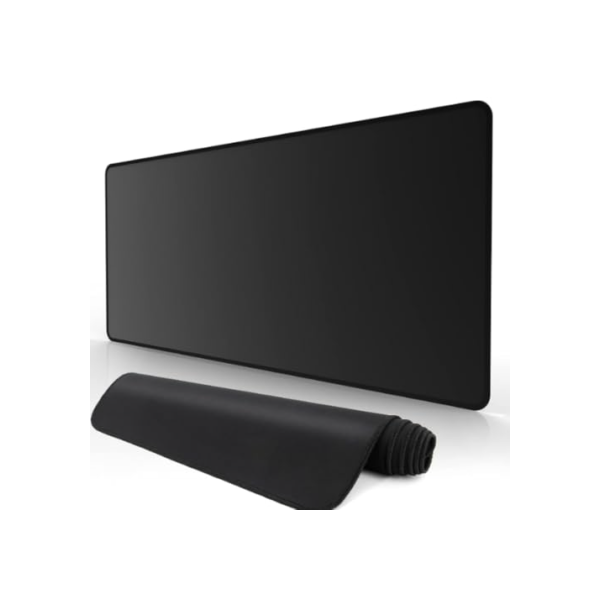 Mouse Pad Preto Extra Grande de Tecido com Base Antiderrapante Otimizado para Jogos e com Superfície de Contato Especial Ideal Para Setup Gamer Moderno - Grande 80X30