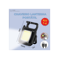 Kit 1-4 Mini Chaveiro Lanterna Portátil LED Super potente 1000 Lumens com carregador USB Branco Frio