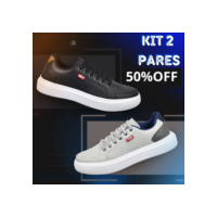 KIT 2 pares Tênis Sapatênis Masculino Social Casual Leve Macio Confortável