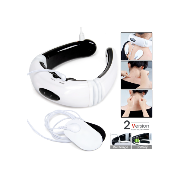 Massageador elétrico de pescoço com 6 modos, massagem de pulso eletrônico duplo, fisioterapia de relaxamento, ferramenta de cuidados pessoais