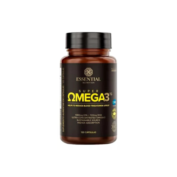 Suplemento em Cápsulas Essential Nutrition Super Omega 3 TG em pote 120 caps