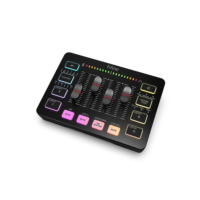 FIFINE Gaming Audio Mixer, Mixer RGB para PC de Streaming com Interface de Microfone XLR, Controle Individual, Botão de Silenciar, Alimentação Phantom 48V, para Podcast/Gravação/Vocal/Voz de Jogo-SC3