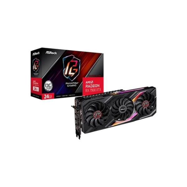 Placa de Vídeo RX 7900 XTX Phantom Gaming AsRock AMD, 24GB GDDR6, ARGB, Polychrome SYNC - 90-GA3YZZ-00UANF