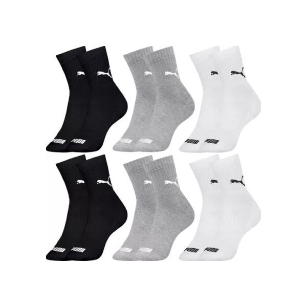 Kit 6 Pares De Meias Puma Cano Médio Sport Original Lisa