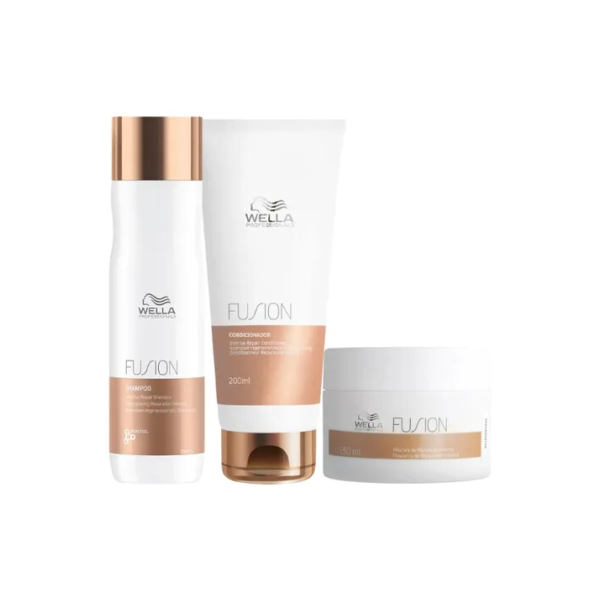 Wella Fusion Shampoo + Condicionador + Mascara Reconstrução