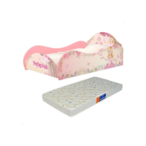 Cama Princesa Rosa E Colchão Solteiro D20 Probel
