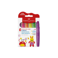 Giz de Cera Jumbo Little Creatives, Neon, Faber-Castell, Supermacio, Grosso, Infantil, Pré-escola, 6 Cores