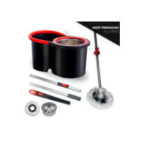 Mop Giratorio Cabo Inox limpeza Cesto Em Inox 14 Lt -Balde Esfregão 360 Universal Original