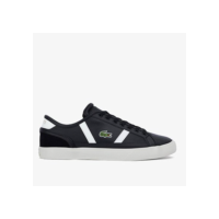 Tênis Couro Lacoste Sideline Pro Masculino - Preto+Branco