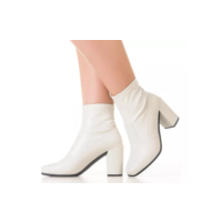 Bota Stretch Feminina Bico Quadrado Salto Alto Grosso