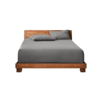 Decolab Jogo de Lençol 100% Algodão Premium Extra Macio - Roupa De Cama Antiácaro, Inclui Lençol Com Elástico (Forro) E Fronhas (Cinza-escuro, Casal Simples (3 peças))