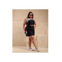 Conjunto fitness evangélico saia-short e top sem bojo feminino plus size veste do 42 ao 48