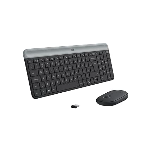 Combo Teclado e Mouse sem fio Logitech MK470 com Design Slim, Digitação e Clique Silencioso, Mouse Ambidestro, Conexão USB e Pilhas Inclusas - Grafite