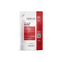 Refil Shampoo Estimulante Tratamento Antiqueda Energy+ para Cabelos Fracos e Quebradiços, Fortalece os Fios com Aminexil, AHA, Niacinamida e Vitamina E, Dercos Vichy 200g