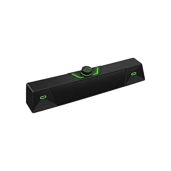 Soundbar Caixa de Som Gamer Compacta 7W RMS, Iluminação LED, USB 5V, Controle de Volume, Ideal para PC, Notebook e Smart TV Com Entrada P2 3,5mm