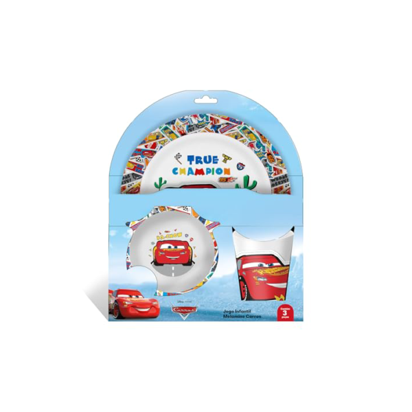 Tuut Jogo Infantil de Melamine com 3 Peças Carros 22cm – Produto Oficial