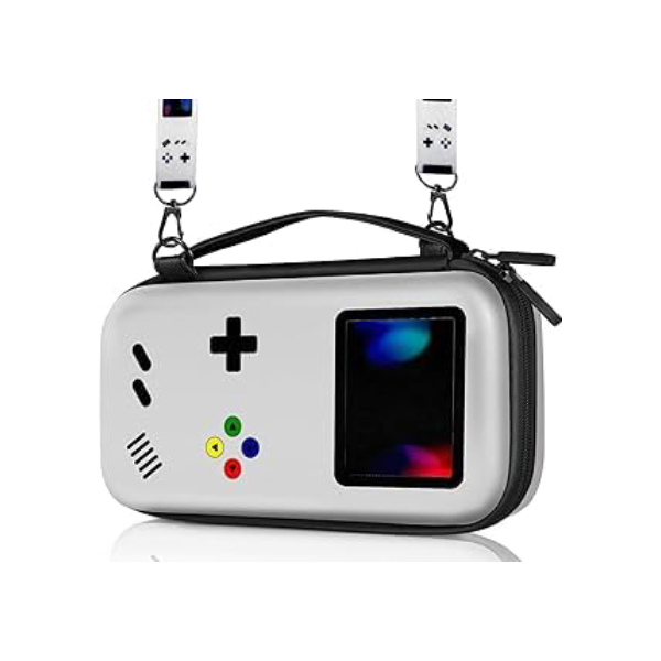Hard Carrying Case Compatible for Nintendo Switch/Switch OLED,Travel Carry Cases Shell Protective Cover Strap Retro Game Cute Accessories Storage Protector Pouch Bag