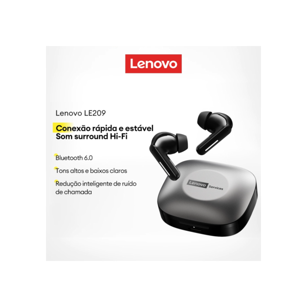 Lenovo LE209 Fones De Ouvido Bluetooth Baixa Latência In-Ear À Prova Dwaterproof Água Alta Fidelidade Qualidade Som V6.0