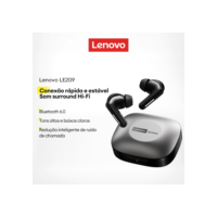 Lenovo LE209 Fones De Ouvido Bluetooth Baixa Latência In-Ear À Prova Dwaterproof Água Alta Fidelidade Qualidade Som V6.0