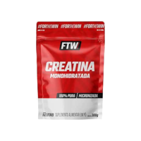 FTW Creatina Monohidratada 100% Pura - Explosão de Energia, Força e Resistência - Absorção Rápida para Ganho de Massa e Performance - Refil 300g
