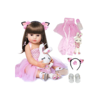 Bebê Reborn Boneca Silicone Menina Olhos Castanhos Original 55cm