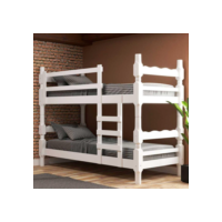 Beliche Madeira Maciça - vira 2 Camas - para Colchão 78/88 x 188cm Porto Multimóveis CR4138 Branco