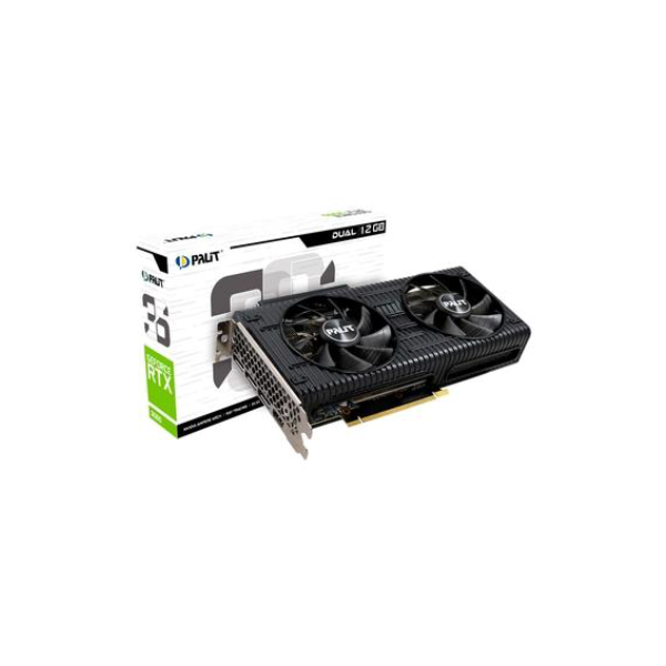 Placa de Video RTX 3060 Palit NVIDIA GeForce, 12GB GDDR6, RGB, DLSS, G-Sync, Ray Tracing - NE63060019K9-190AD