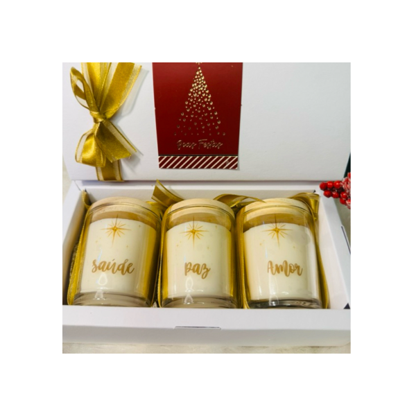 KIT 3 Velas Aromaticas  | Artesanal Perfumada | Cera de Coco | Presente