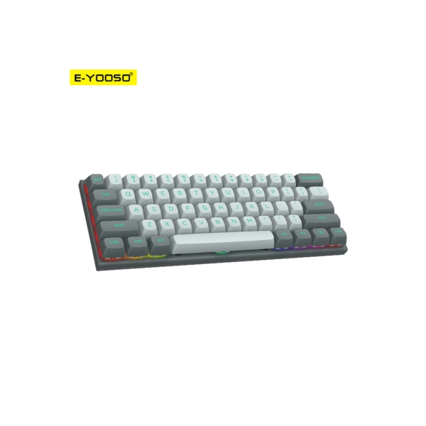 Hz-61 E-YOOSO RGB USB Mini 8K RT Mecânico Gaming Teclado Interruptor Magnético 61 Chave com Fio para Computador PC cabo destacável para Laptop