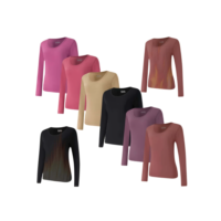Z&D Lingerie Blusa Térmica Feminina Segunda Pele Manga Longa Dupla Camada Aveludada  DRNY02