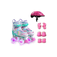 Patins 4 Rodas ARCO ÍRIS Com Luz De Led E Glitter Top modelos NOVAS VARIA