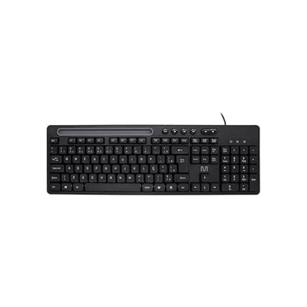 Teclado Com Fio Conexão USB Teclas Multimídia Slot p/Tablet até 10" Preto Multi - TC262