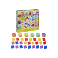 Play-Doh, Massinha de Modelar Infantil, Kit Inicial de Letras - Conjunto de Brinquedo com 26 Carimbos e 6 Potes - A partir de 3 Anos