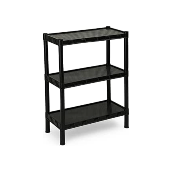 Estante Plástica Preta 3 Prateleiras Agraplast 918
