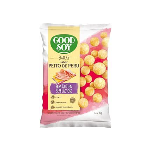 Snack GoodSoy Salgadinho de Peito de Peru Sem Glúten Sem Leite Sem Lactose 25g