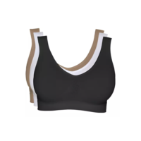 Kit 3 Sutiã Top Regata Microfibra Sem Costura Com Bojo